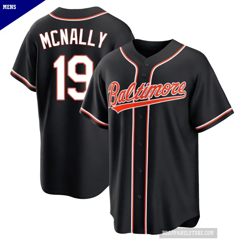 Men's No.19 Dave Mcnally Baltimore Orioles Black Replica Fashion Out Jersey