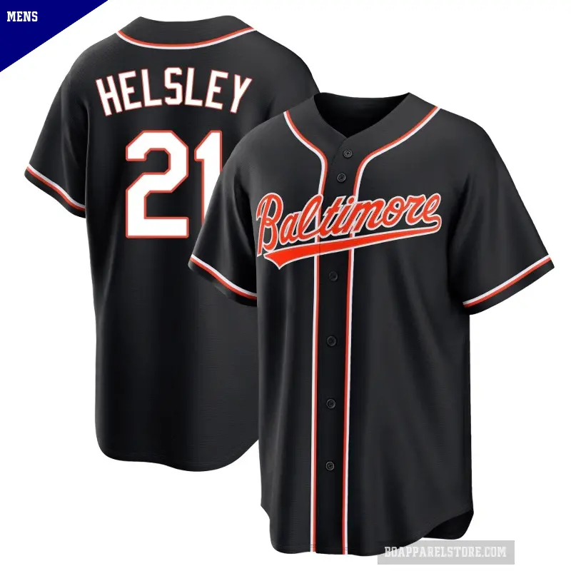 Men's No.21 Ryan Helsley Baltimore Orioles Black Replica Fashion Out Jersey