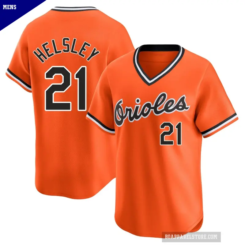 Men's No.21 Ryan Helsley Baltimore Orioles Orange Limited Cooperstown Collection Jersey