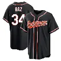 Men's No.34 Shane Baz Baltimore Orioles Black Replica Fashion Out Jersey