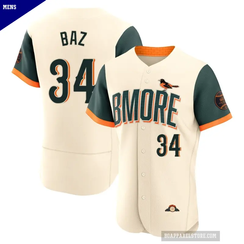 Men's No.34 Shane Baz Baltimore Orioles Cream Authentic 2026 City Connect Stadium Jersey