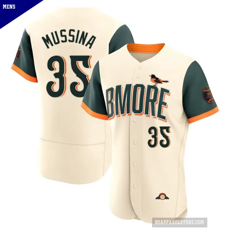 Men's No.35 Mike Mussina Baltimore Orioles Cream Authentic 2026 City Connect Stadium Jersey