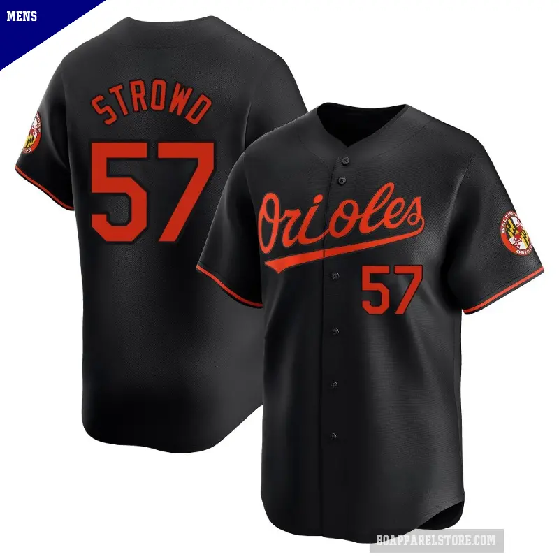 Men's No.57 Kade Strowd Baltimore Orioles Black Limited Alternate Jersey
