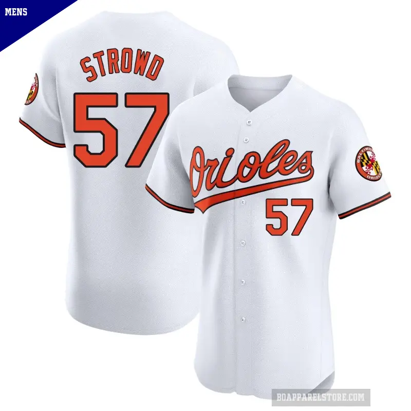 Men's No.57 Kade Strowd Baltimore Orioles White Elite Home Jersey
