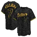 Men's No.7 Jackson Holliday Baltimore Orioles Black Replica Snake Skin City Jersey