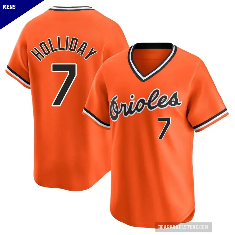 Men's No.7 Jackson Holliday Baltimore Orioles Orange Limited Cooperstown Collection Jersey