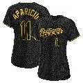Women's No.11 Luis Aparicio Baltimore Orioles Black Replica Snake Skin City Jersey