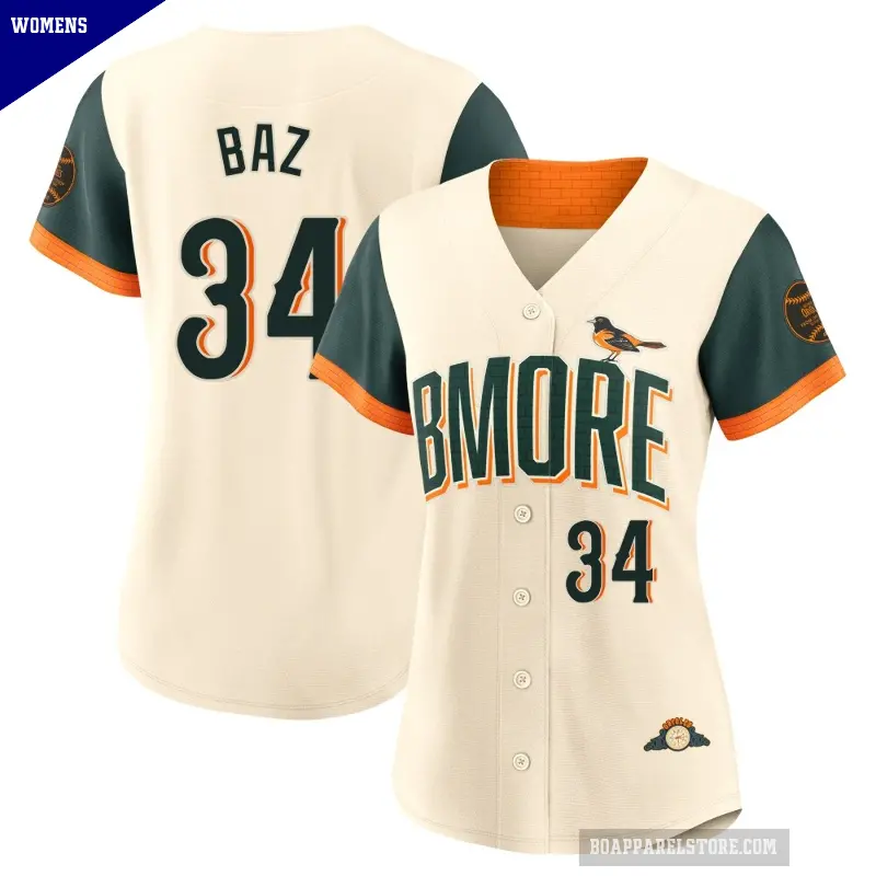 Women's No.34 Shane Baz Baltimore Orioles Cream Limited 2026 City Connect Stadium Jersey