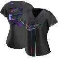 Women's No.50 Rico Garcia Baltimore Orioles Black Replica Holographic Alternate Jersey