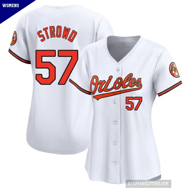 Women's No.57 Kade Strowd Baltimore Orioles White Limited Home Jersey