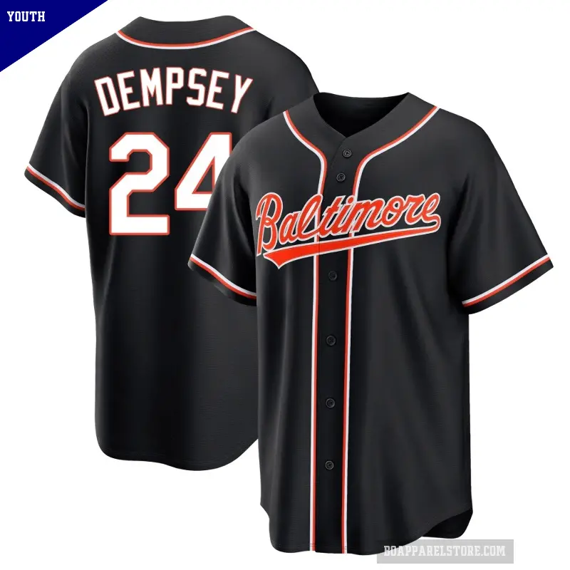 Youth No.24 Rick Dempsey Baltimore Orioles Black Replica Fashion Out Jersey