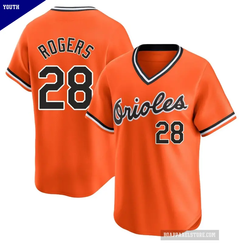 Youth No.28 Trevor Rogers Baltimore Orioles Orange Limited Cooperstown Collection Jersey