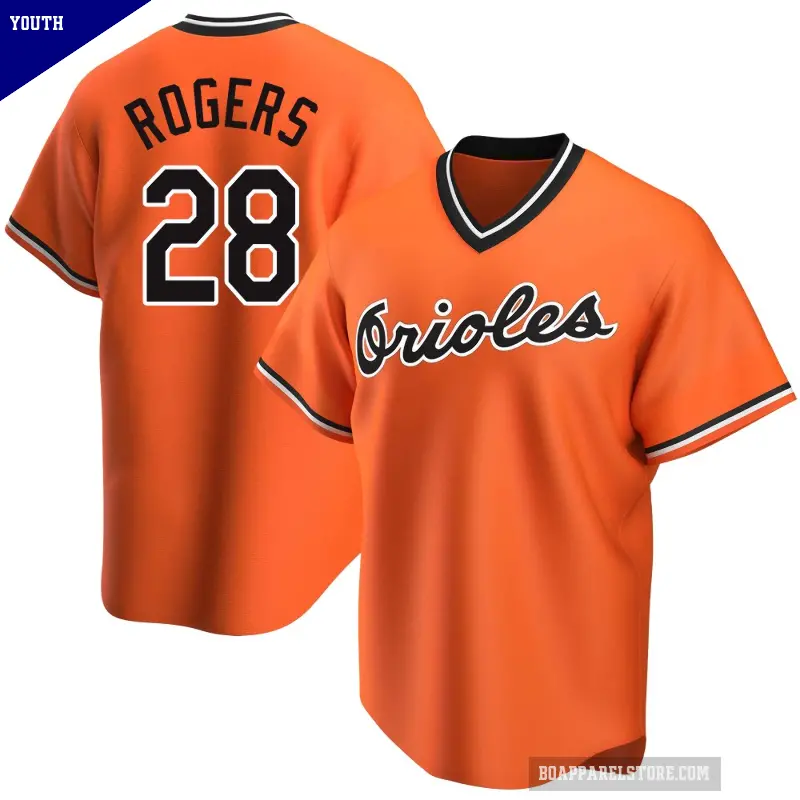 Youth No.28 Trevor Rogers Baltimore Orioles Orange Replica Alternate Cooperstown Collection Jersey