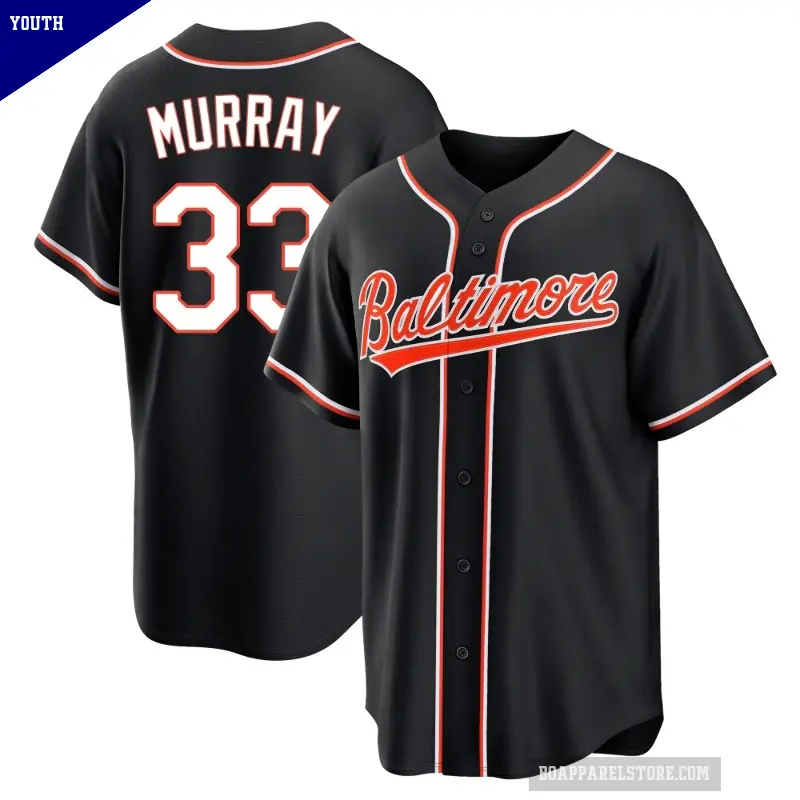 Youth No.33 Eddie Murray Baltimore Orioles Black Replica Fashion Out Jersey