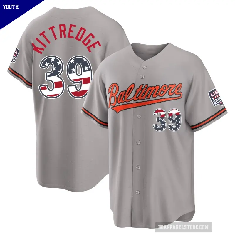 Youth No.39 Andrew Kittredge Baltimore Orioles Gray Limited USA 250 Fourth Of July Road Stadium Jersey