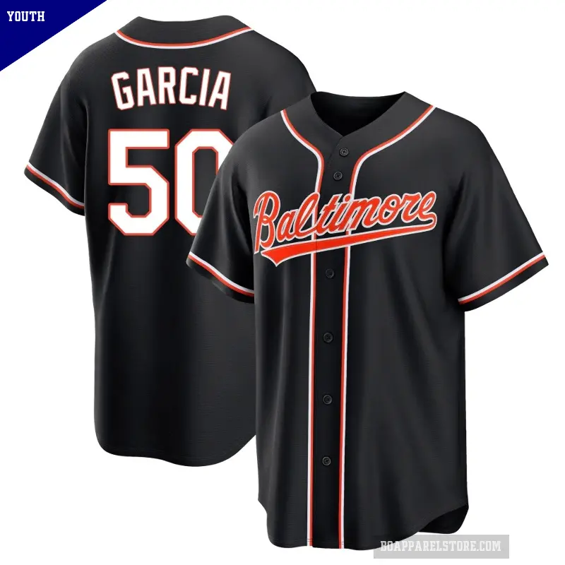 Youth No.50 Rico Garcia Baltimore Orioles Black Replica Fashion Out Jersey