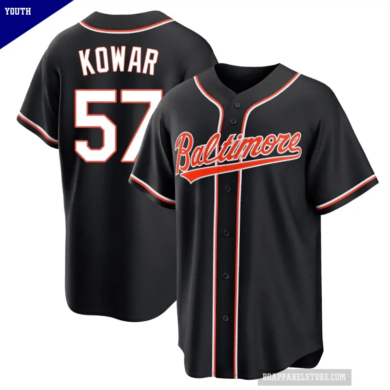 Youth No.57 Jackson Kowar Baltimore Orioles Black Replica Fashion Out Jersey