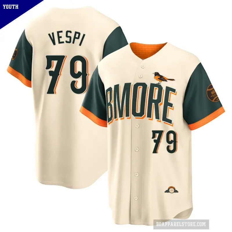 Youth No.79 Nick Vespi Baltimore Orioles Cream Limited 2026 City Connect Stadium Jersey